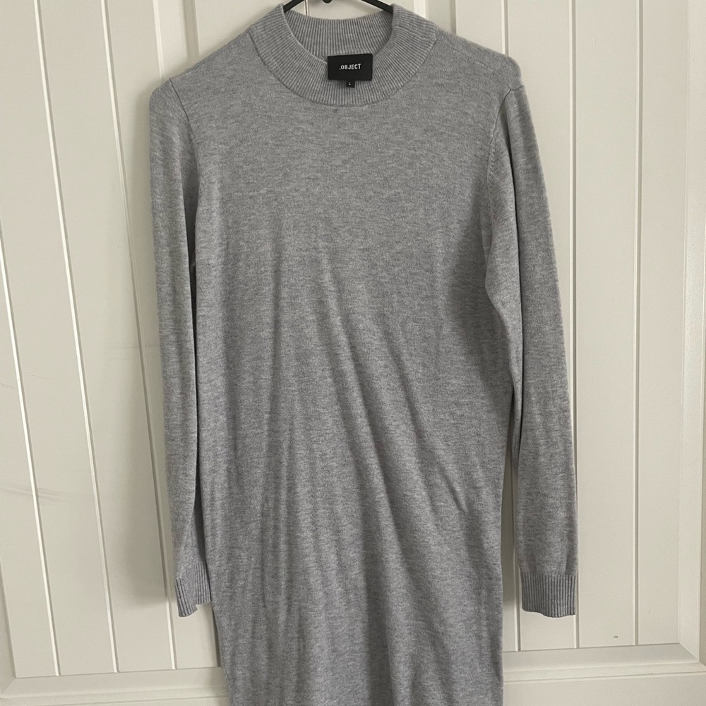 Grey midi sweater dress